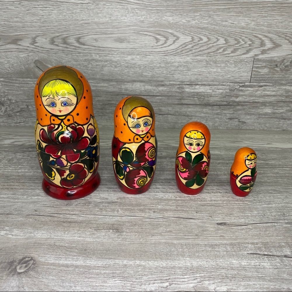 RussianNesting Doll Collectible Matryoshka 4PC - Picture 2 of 5